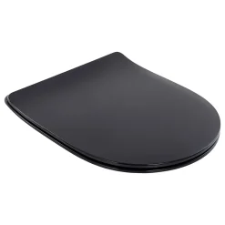 Schulte Wc Déclipsable - Avec Frein De Chute - Lunette Et Couvercle - Duroplast - Noir* Abattant Wc