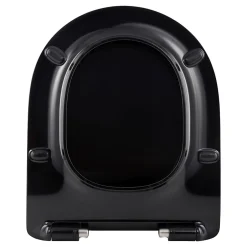 Schulte Wc Déclipsable - Avec Frein De Chute - Lunette Et Couvercle - Duroplast - Noir* Abattant Wc