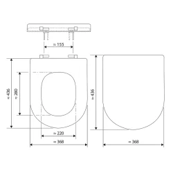 Schulte Wc Déclipsable - Avec Frein De Chute - Lunette Et Couvercle - Duroplast - Noir* Abattant Wc