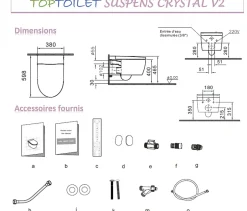 Toptoilet WC Japonais Suspendu CRYSTAL 2* Wc Japonais
