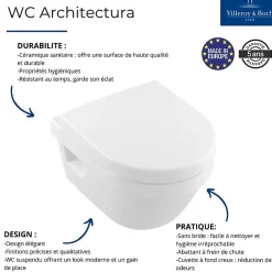 Villeroy & Boch WC suspendu combi-pack VILEROY ET BOCH Architectura 53 x 37 x 40 cm