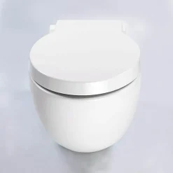 Rue Du Bain WC Suspendu Compact Avec Abattant Céramique Blanc - 50x41 cm - Charm