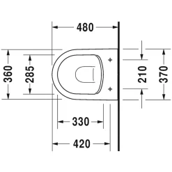 Duravit WC suspendu compact sans bride Me by Starck avec abattant frein de chute* Wc Suspendu