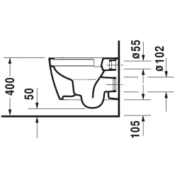 Duravit WC suspendu compact sans bride Me by Starck avec abattant frein de chute* Wc Suspendu