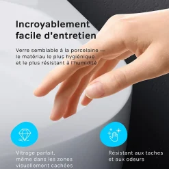 Am.Pm Europe WC suspendu céramique sans bride cuvette WC suspendu sans bord FlashClean abattant amov. frein chute softclose blanc AM.PM Func