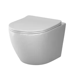 Am.Pm Europe WC suspendu céramique sans bride cuvette WC suspendu sans bord AquaSpin abattant amov. frein chute softclose, blanc AM.PM Like