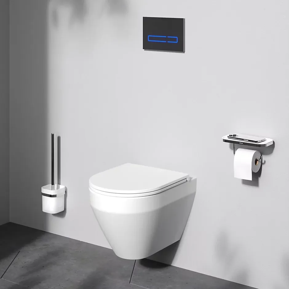 Am.Pm Europe WC suspendu céramique sans bride cuvette WC suspendu sans bord FlashClean abattant amov. frein chute softclose blanc AM.PM* Wc Suspendu