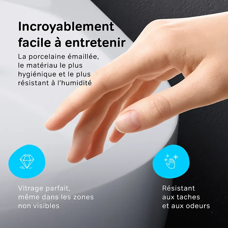Am.Pm Europe WC suspendu céramique sans bride cuvette WC suspendu sans bord FlashClean abattant amov. frein chute softclose, blanc AM.PM Gem