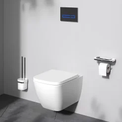 Am.Pm Europe WC suspendu céramique sans bride cuvette WC suspendu sans bord FlashClean abattant amov. frein chute softclose, blanc AM.PM Gem