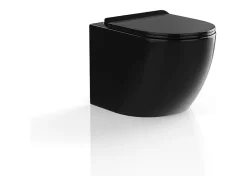 Vente-unique WC suspendu noir brillant en céramique sans bride - JAVOINE* Wc Suspendu
