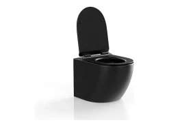 Vente-unique WC suspendu noir mat en céramique sans bride - JAVOINE