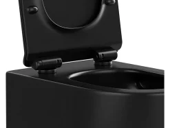 Vente-unique WC suspendu noir mat en céramique sans bride - JAVOINE
