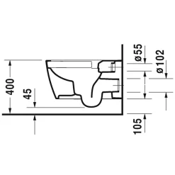 Duravit WC suspendu sans bride Me by Starck avec abattant frein de chute