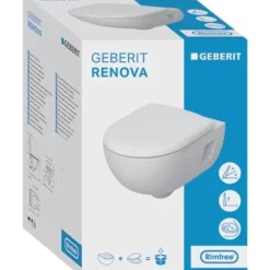 Geberit WC suspendu sans bride Renova, semi-caréné + abattant ralenti et déclipsable, Blanc* Wc Suspendu