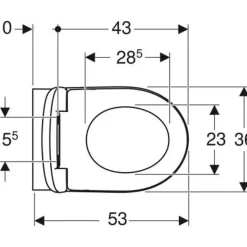 Geberit WC suspendu sans bride Renova, semi-caréné + abattant ralenti et déclipsable, Blanc* Wc Suspendu