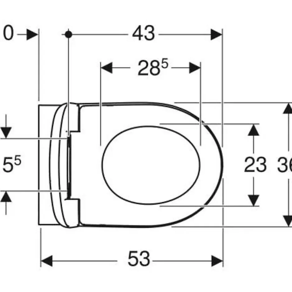 Geberit WC suspendu sans bride Renova, semi-caréné + abattant ralenti et déclipsable, Blanc* Wc Suspendu