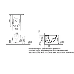 Vitra WC suspendu sans bride Sento lin + abattant