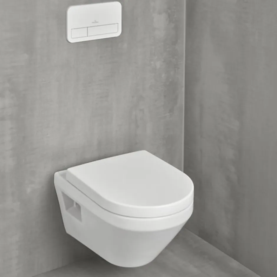 Villeroy & Boch WC suspendu sans bride VILLEROY ET BOCH Architectura Twistflush rond avec abattant* Wc Suspendu
