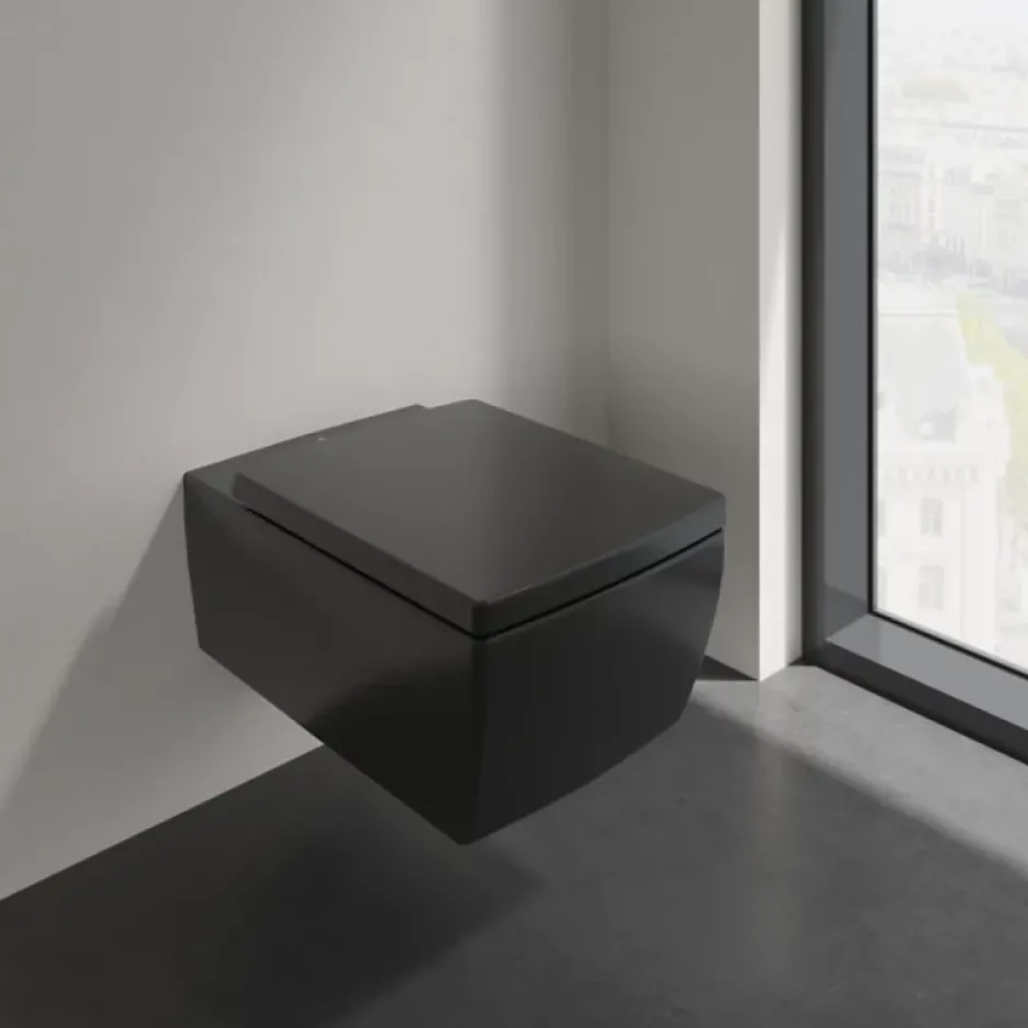 Villeroy & Boch WC suspendu sans bride VILLEROY ET BOCH Memento 2.0 avec abattant Pure Black