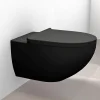 Bernstein WC suspendu sans rebord, abattant avec mécanisme de fermeture douce - Noir mat - 36,5x32x57,5 (LxHxP) - E-9030* Wc Suspendu