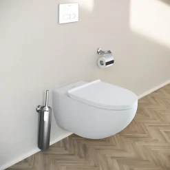 Duravit WC suspendu, Toilettes suspendues sans rebord avec abattant fermeture en douceur - 37,2x32x57,5cm - Blanc mat - DuraVento