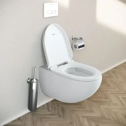 Duravit WC suspendu, Toilettes suspendues sans rebord avec abattant fermeture en douceur - 37,2x32x57,5cm - Blanc mat - DuraVento