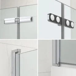 Kolo by Geberit 170x70 cm Ensemble baignoire Opal Plus universelle +Pare baignoire pliable, 2 volets chrome + pieds (XWP1270000-SETP2)