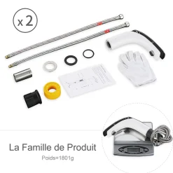 Homelody 2x Robinets Salle de Bain Mitigeur de Lavabo en Laiton de Qualité Blanc Chromé Robinetterie pour Lavabo Hauteur sous Bec 125mm