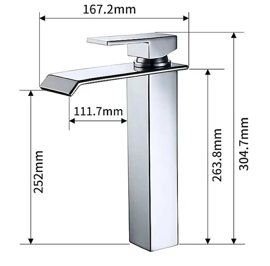 Homelody 2x Robinets Salle de Bain Cascade Mitigeurs de Lavabo Bec Haut Robinets de Lavabo Chromé Robinetteries pour Vasque Design Moderne