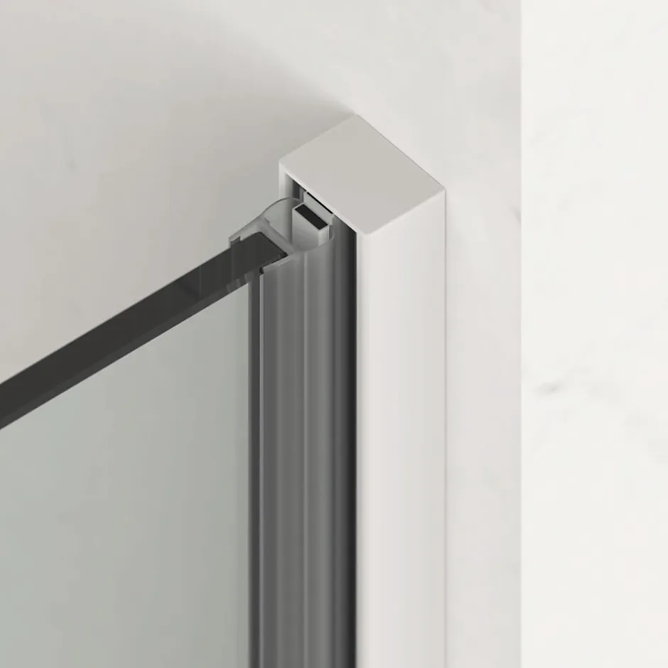 Swiss Aqua Technologies X-MOTION Porte de douche 110x200cm Coulissante, anticalcaire avec profilé blanc (SATBWIXM110NIKAB)