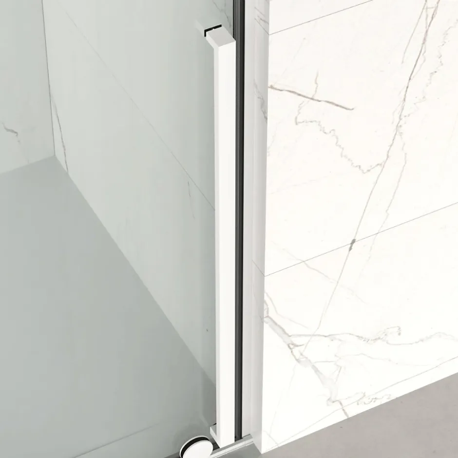 Swiss Aqua Technologies X-MOTION Porte de douche 110x200cm Coulissante, anticalcaire avec profilé blanc (SATBWIXM110NIKAB)