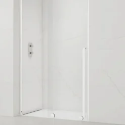 Swiss Aqua Technologies X-MOTION Porte de douche 110x200cm Coulissante, anticalcaire avec profilé blanc (SATBWIXM110NIKAB)