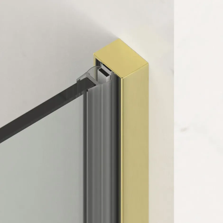 Swiss Aqua Technologies X-MOTION Porte de douche 120x200cm Coulissante, anticalcaire avec profilé Or brillant (SATBWIXM120NIKAZ)* Porte De Douche