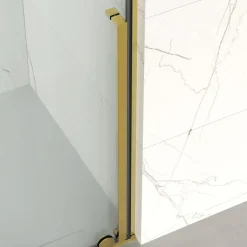 Swiss Aqua Technologies X-MOTION Porte de douche 120x200cm Coulissante, anticalcaire avec profilé Or brillant (SATBWIXM120NIKAZ)* Porte De Douche