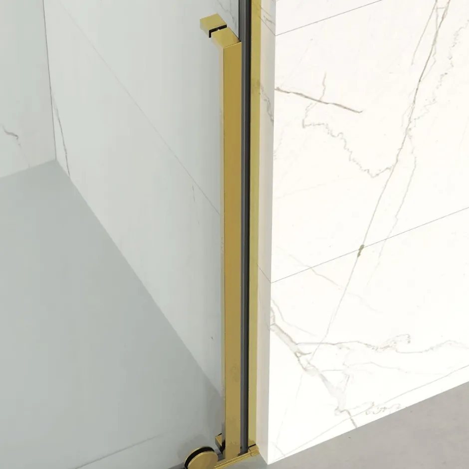 Swiss Aqua Technologies X-MOTION Porte de douche 120x200cm Coulissante, anticalcaire avec profilé Or brillant (SATBWIXM120NIKAZ)* Porte De Douche