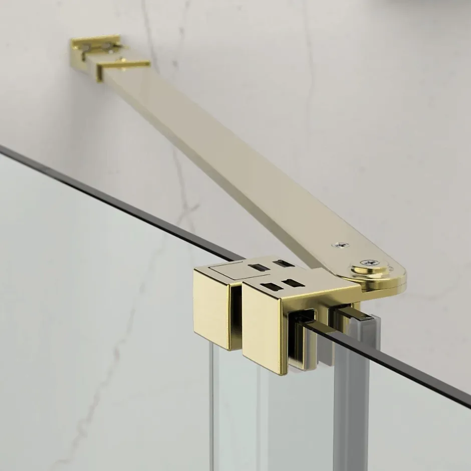 Swiss Aqua Technologies X-MOTION Porte de douche 120x200cm Coulissante, anticalcaire avec profilé Or brillant (SATBWIXM120NIKAZ)* Porte De Douche