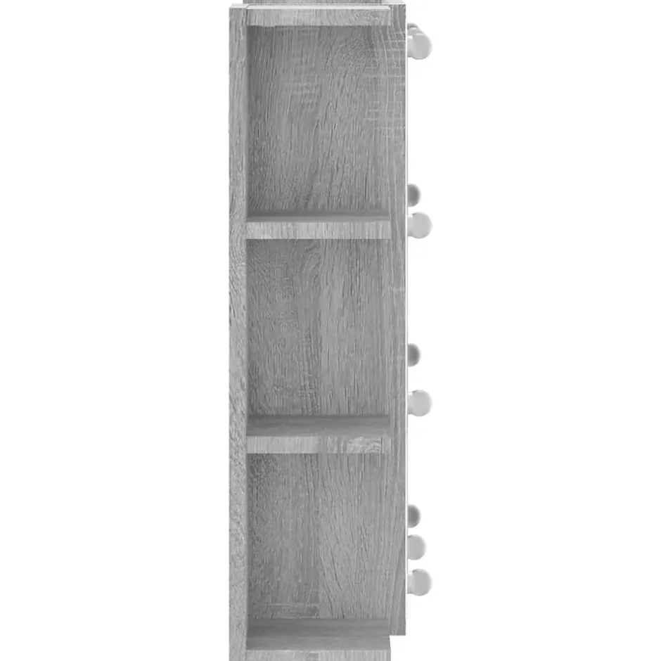 zmh Armoire à miroir avec LED Sonoma gris 70x16,5x60 cm* Meuble Wc