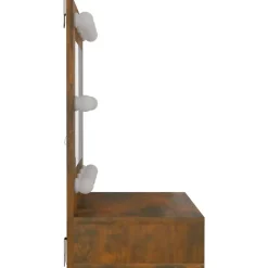 zmh Armoire à miroir avec LED Chêne fumé 60x31,5x62 cm* Meuble Wc