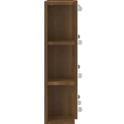 zmh Armoire à miroir avec LED Chêne marron 70x16,5x60 cm