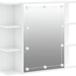 zmh Armoire à miroir avec LED Blanc brillant 70x16,5x60 cm