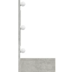 zmh Armoire à miroir avec LED Gris béton 90x31,5x62 cm