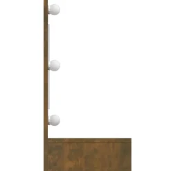zmh Armoire à miroir avec LED Chêne fumé 90x31,5x62 cm