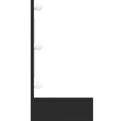zmh Armoire à miroir avec LED noir 90x31,5x62 cm