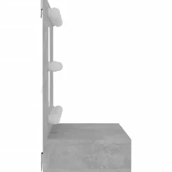 zmh Armoire à miroir avec LED Gris béton 60x31,5x62 cm* Meuble Wc