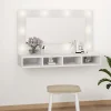 zmh Armoire à miroir avec LED blanc 90x31,5x62 cm* Meuble Wc
