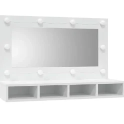 zmh Armoire à miroir avec LED blanc 90x31,5x62 cm* Meuble Wc