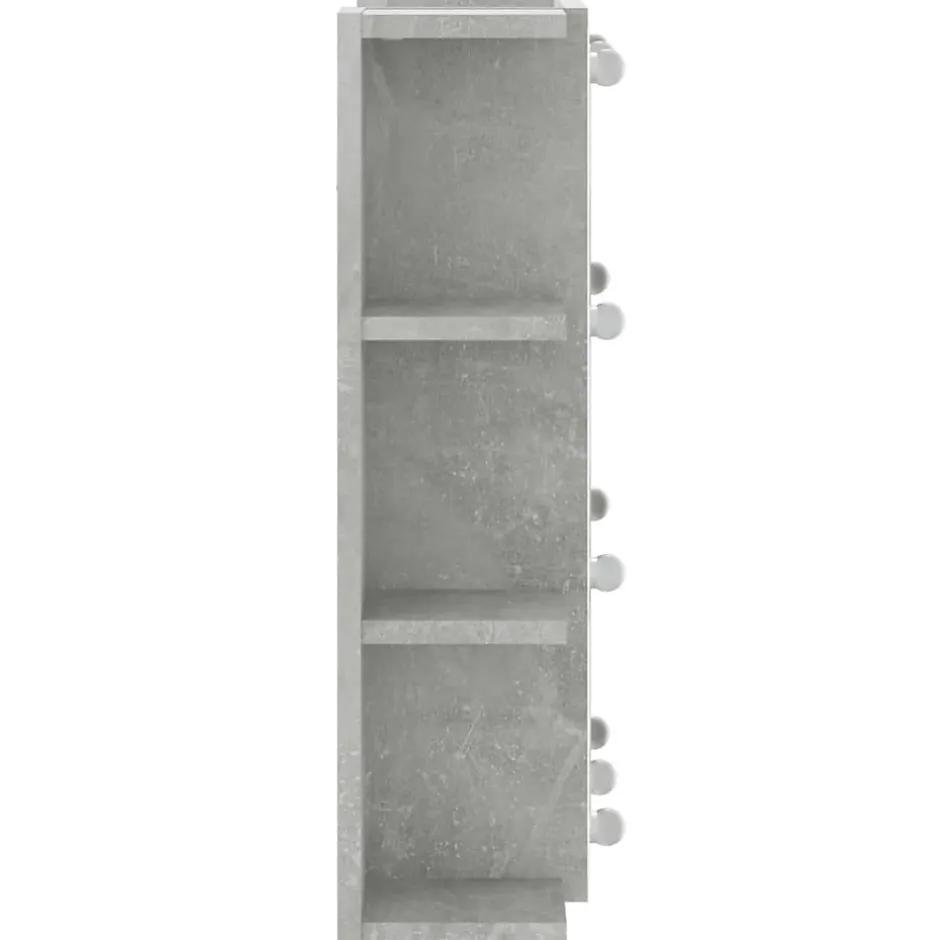 zmh Armoire à miroir avec LED Gris béton 70x16,5x60 cm* Meuble Wc