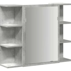 zmh Armoire à miroir de bain Gris béton 80x20,5x64 cm Aggloméré* Meuble Wc