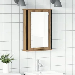 zmh Armoire à miroir de salle de bain chêne artisanal 42x12x60 cm