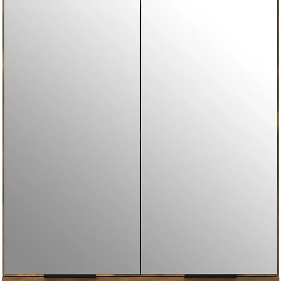zmh Armoire à miroir de salle de bain Chêne fumé 64x20x67 cm* Meuble Wc